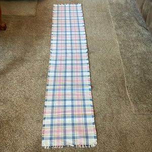 Spring Blue and pink plaid table runner # EASTER